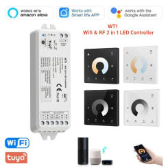 Tuya WiFi 2CH LED Controller WT1 DC 12-36V 2.4G Wireless Smart Wifi RF Remote Control for WW/CW/CCT LED Strip Light Alexa Google