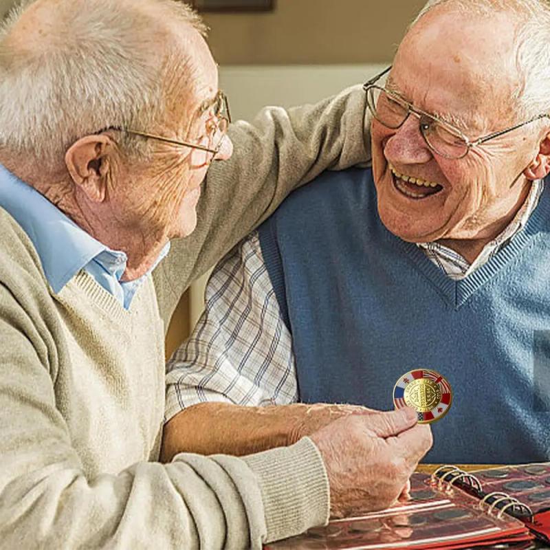 Description Picture 3 of itemNon-currency Anniversary Challenge Coin D Day 80th Anniversary Normandie Commemorative Coin D-Day Maple Leaf Coin Collectibles