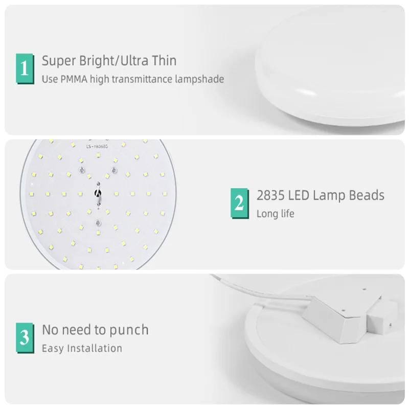 Description Picture 6 of itemLed Ceiling Light Modern Ceil Light 18/30/40W Ultra Thin Ceiling Lamp Indoor Lighting For Kitchen Bedroom Living Room Bathroom