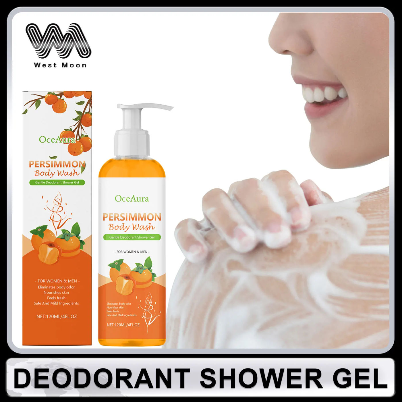 Description Picture 6 of itemOCEAURA Persimmon Deodorizing Shower Gel Odor Remover Sweat Stains Body Cleaning Lasting Fragrance Smoothing Nourish Body Wash