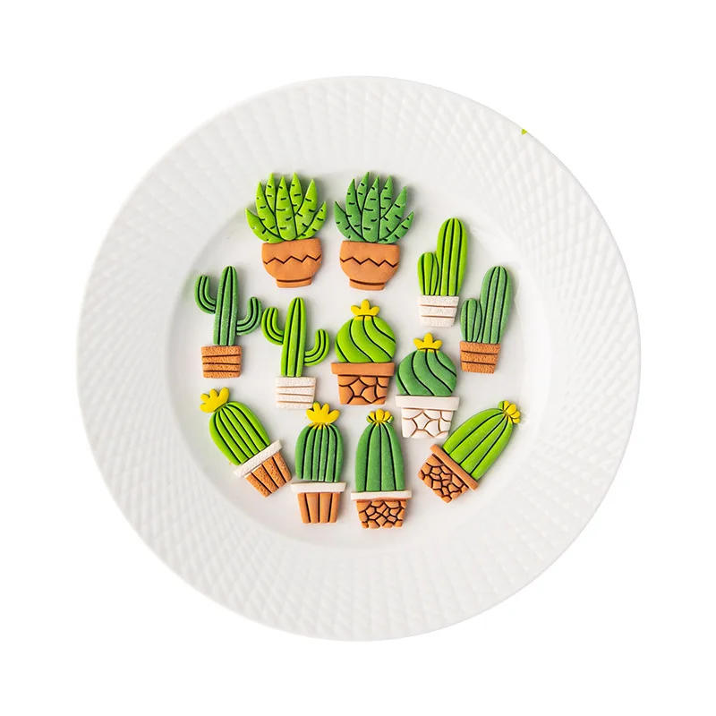 Description Picture 6 of itemNew Cactus Soft Pottery Polymer Clay Molds Clay Cutter Earring Jewelry Pendant Making Green Plant Ornament Pendant Clay Tools