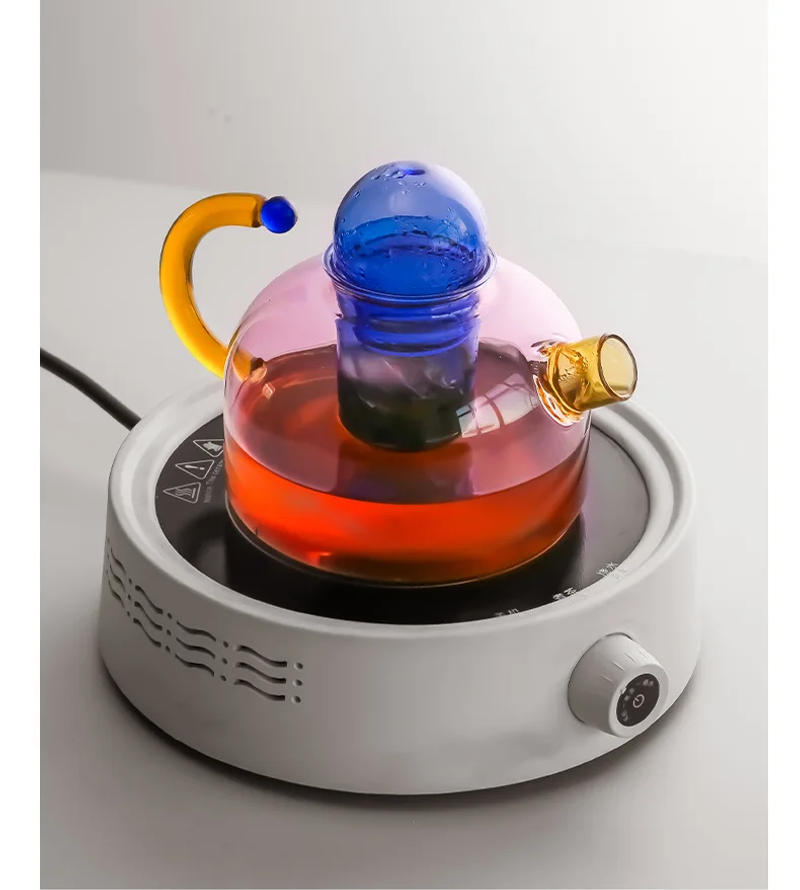 Description Picture 6 of itemCreative Contrasting Color High Temperature Resistant Glass Tea Water Separation Filter Small teapot Cups Set Household Teapot