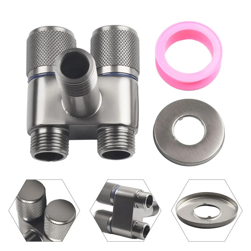 Description Picture 6 of itemG1/2 1 In Two Out Double Control Washing Machine Faucet Toilet Triangle Valve For Bathroom Toilet Bidet Sprayer Faucet Accessory