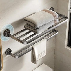 Bathroom Vacuum Negative Pressure Installation Towel Rack Wall-mounted Large Interval Ventilation Space Aluminum Rust-proof