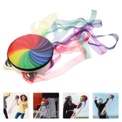 Chinese Hand Drum Classical Dance Stage Performance Ribbon Tambourine Dunhuang Tambourin Drum Handheld Drum Performance Hand