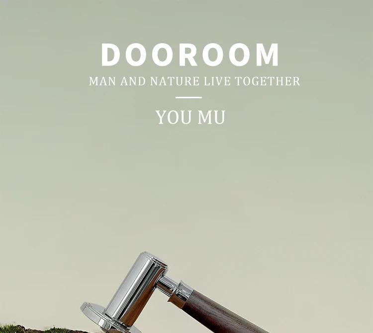 Description Picture 2 of itemDOOROOM Brass Door Lock Set Modern Walnut Wood Simplicity Trapezoid Light Luxury Wooden Door Handles Furniture Bedroom Door Lock