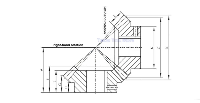 Description Picture 5 of item1pc 1:1 Bevel Gear 1Mod 20 25 30 Teeth White POM Equal Diameter Bevel Gear 90 Degrees Meshing Angle Plastic Gears Bore 5-12mm