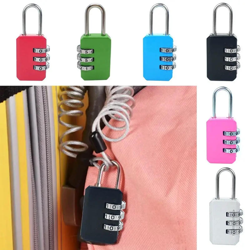 Description Picture 2 of itemPortable Code Lock Travel Dormitory Cabinet  Lock Luggage Padlock 3 Digit Password Lock Backpack Zipper Lock