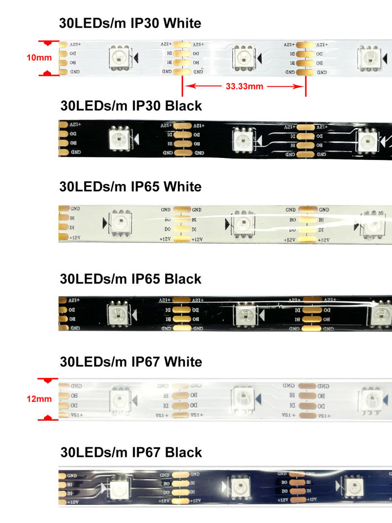 Description Picture 3 of itemDC12V WS2815 Led Lights Dual Signal RGBIC Led Strip Light 2815 Flexible Individually Addressable Smart Pixels Magic Tape Light