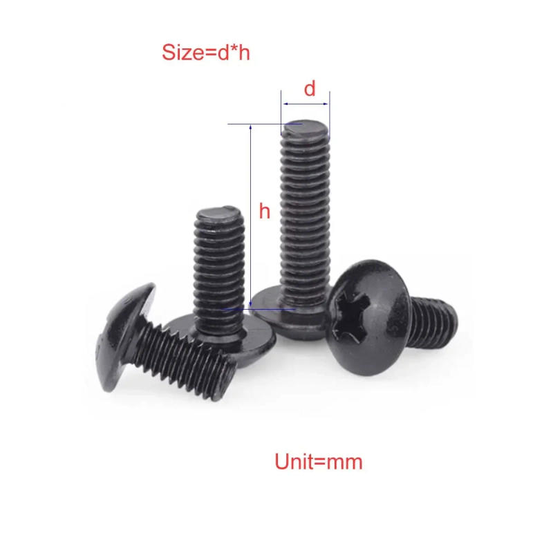Description Picture 2 of itemBlack Flat Head Screw/Cross Mushroom Head Bolt M3M4M5M6M8