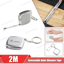2 Meters Small Tape Measures Metric and Imperial System Key Ring Mini Steel Tape Measure Pocket Portable Compact Carry Around