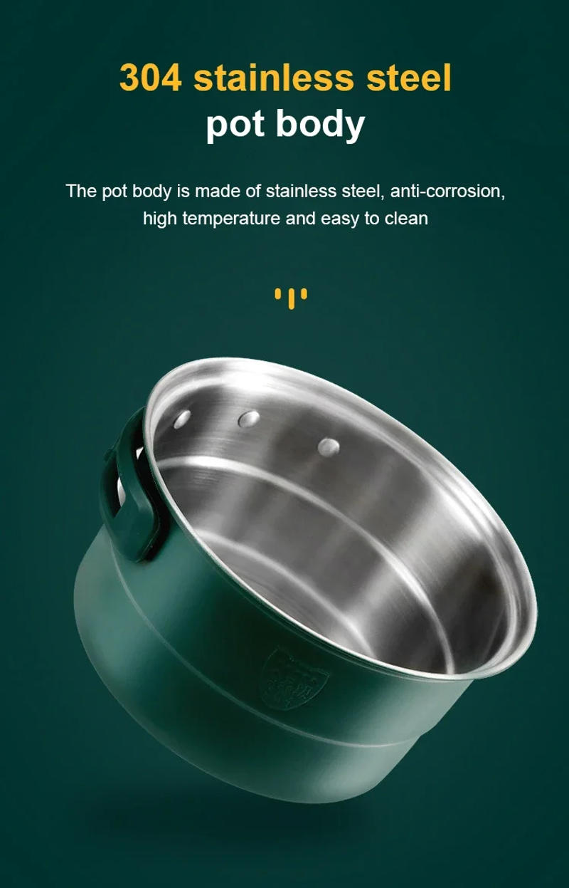 Description Picture 4 of item110V/220V Travel Rice Cooker Portable Split Frying Pan Electric Stew Soup Pot Boiler Cooking Skillet Mini Hotpot Food Steamer