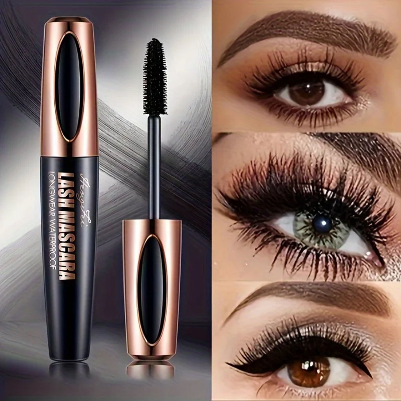 Description Picture 2 of item4D Lash Mascara Black Eye Lashes Waterproof & Smudge-Proof Long-Lasting No Flaking Natural No Clumping, All Day Exquisitely Full