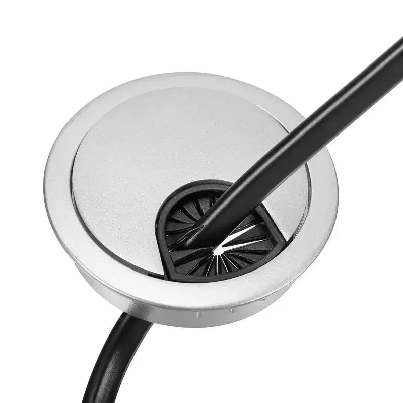 Description Picture 5 of item4 Sizes 50/53/60/80mm Zinc Alloy Desk Wire Hole Cover Computer Tidy Grommet Table Cable Outlet Port Surface Line Box Hardware