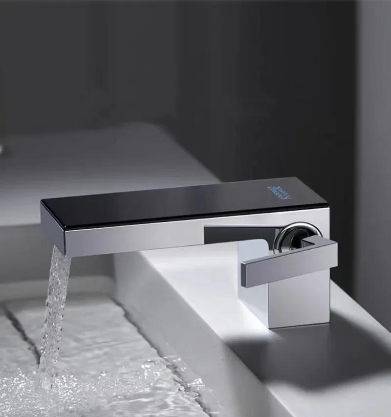 Description Picture 3 of itemBasin Faucets Digital Display Brass Chrome Bathroom Single Handle Hot Cold Waterfall Mixer Tap New Arrival