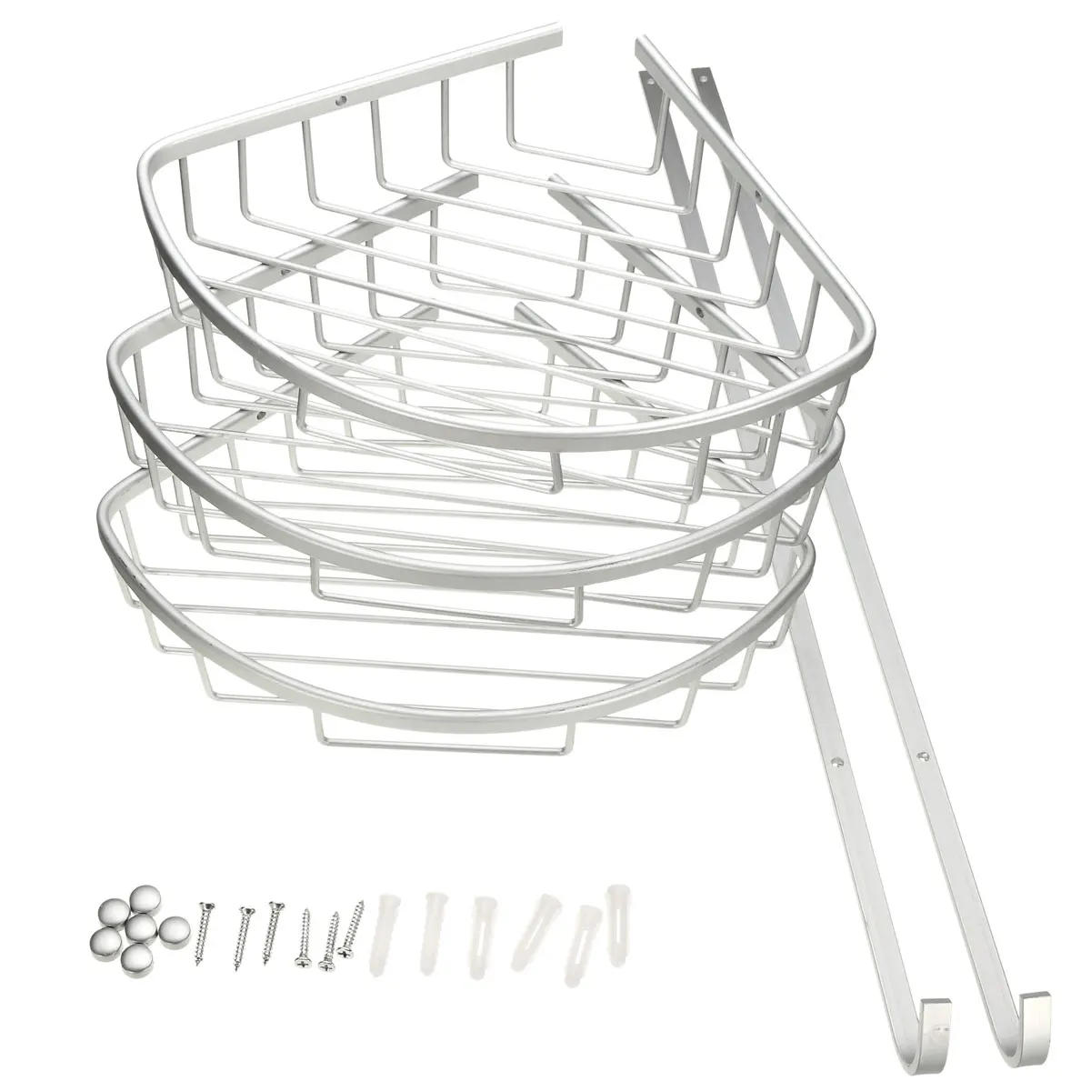 Description Picture 4 of itemBathroom Shelves Aluminum Shower Triangular Rack Storage Corner Shelf For Shampoo Soap Cosmetic Basket Holder 2/3 Layer