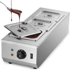 Stainless Steel Commercial Electric 3 Pot Small Heated Chocolate Melting Pot Chocolate Melter Chocolate Tempering Machine