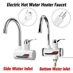Electric Instant Heating Faucet 3000W Tankless Water Heater Temperature Adjustable Fast Heating Tap Digital Display For Bathroom
