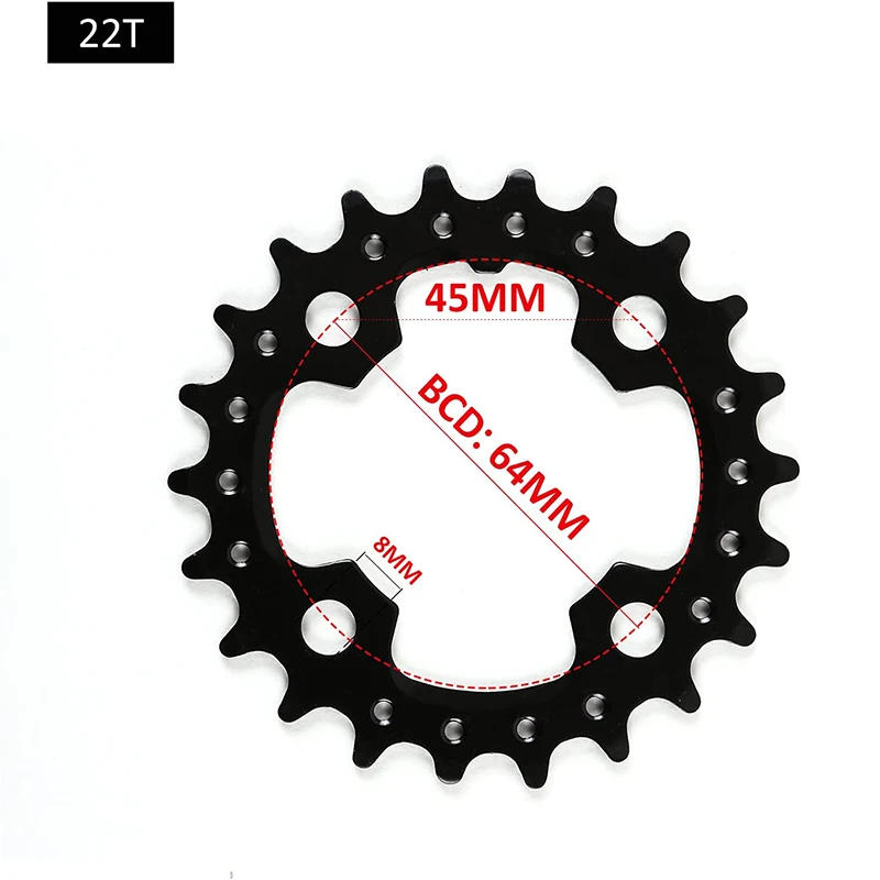 Description Picture 4 of itemBUCKLOS Bicycle 104BCD Chainring 3x9S 22T/32T/44T Mountain Bike Chain Ring Durable 104/64BCD Triple Chainring Set Cycling Parts