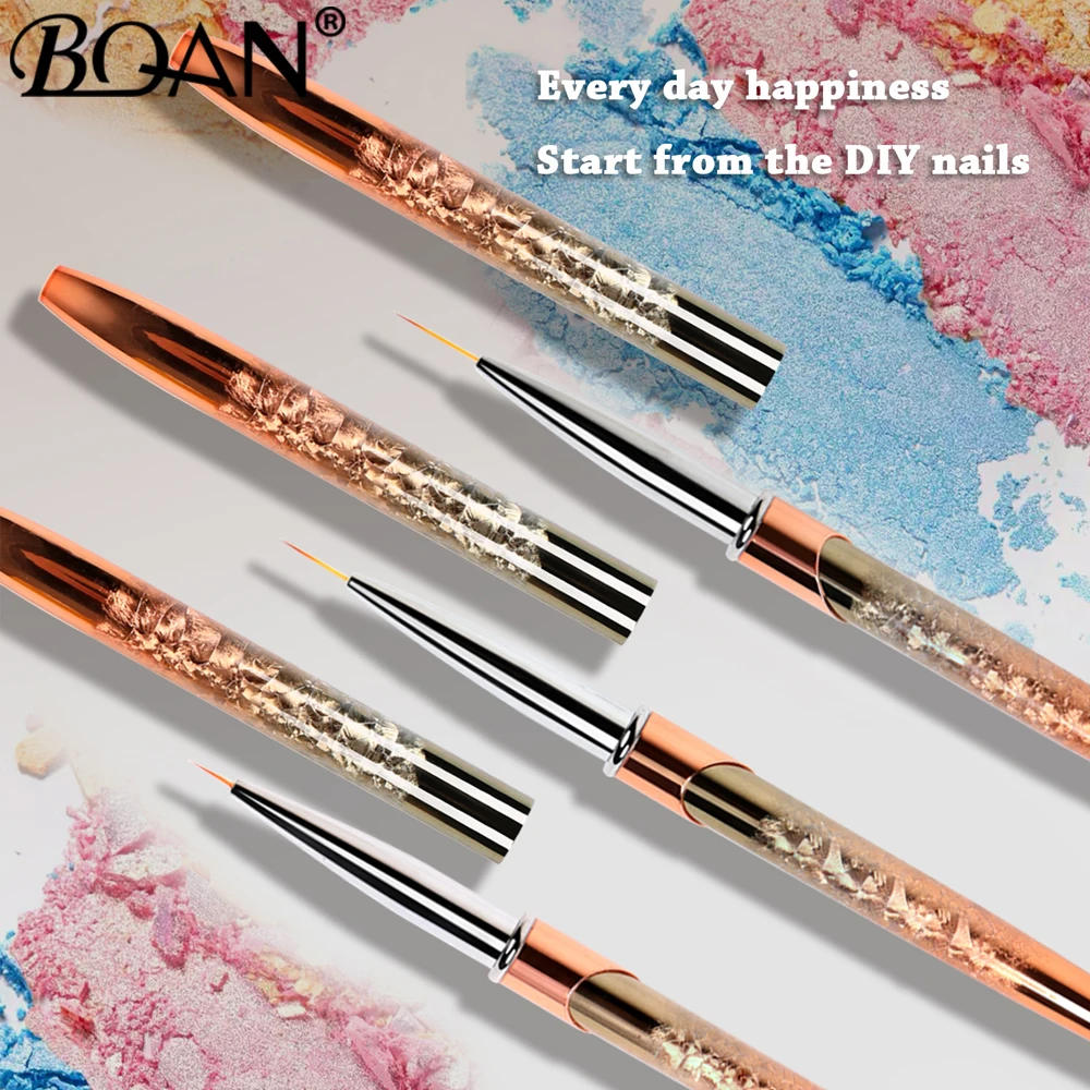 Description Picture 2 of itemBQAN Rose Gold Nail Art Brush Gradient Gel Nail Brush Line Painting Brushes Nails Crystal Acrylic Liner Drawing Pen