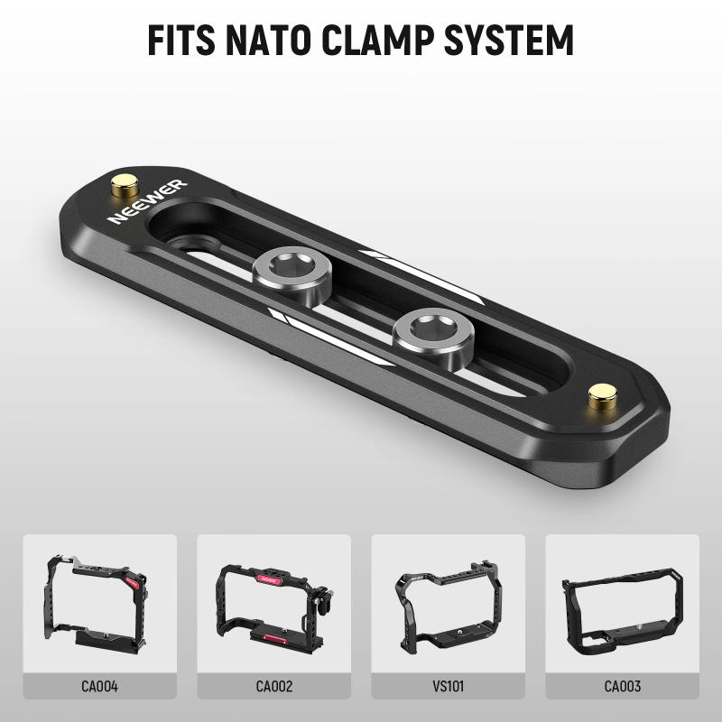 Description Picture 6 of itemNeewer Camera Quick Release Mini NATO Rail Anti Off Quick Release with 1/4" Screws and Safety Pins for camera Cage NATO Handle
