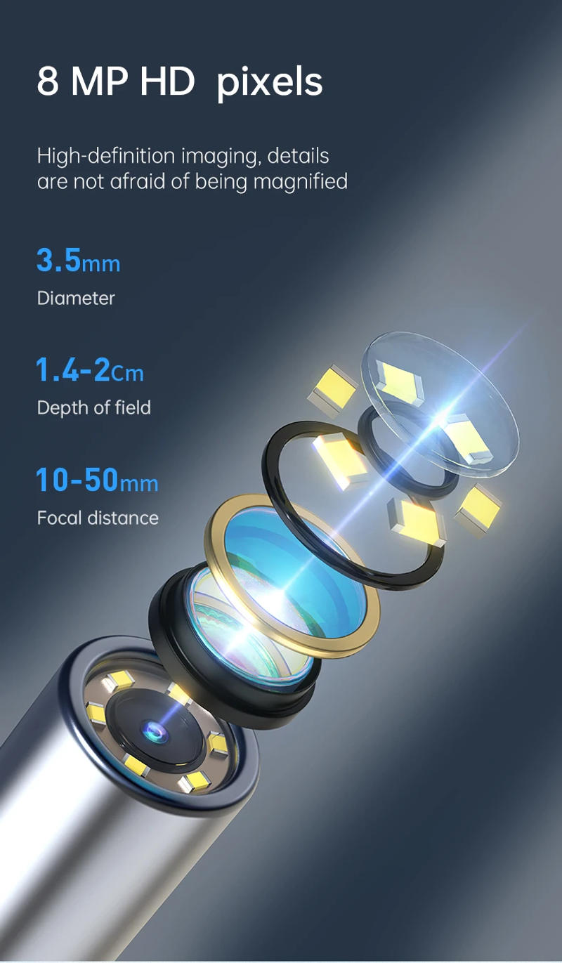 Description Picture 6 of itemVisual Ear Cleaner with Camera Ear Wax Removal Otoscope USB Charge 8MP Endoscope Tool Earpick MIni Camera Health Care Set Tool