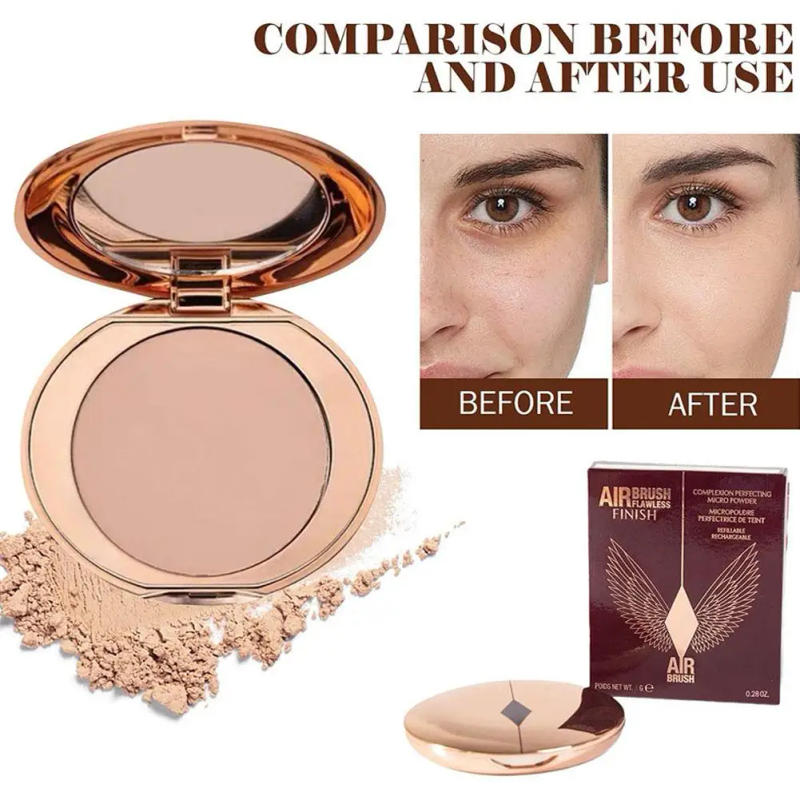 Description Picture 5 of itemNatural Powder Setting Oil Control Puffs Waterproof Skin Brightening Foundation Compact for Soft Flawless Finish Honey Powder