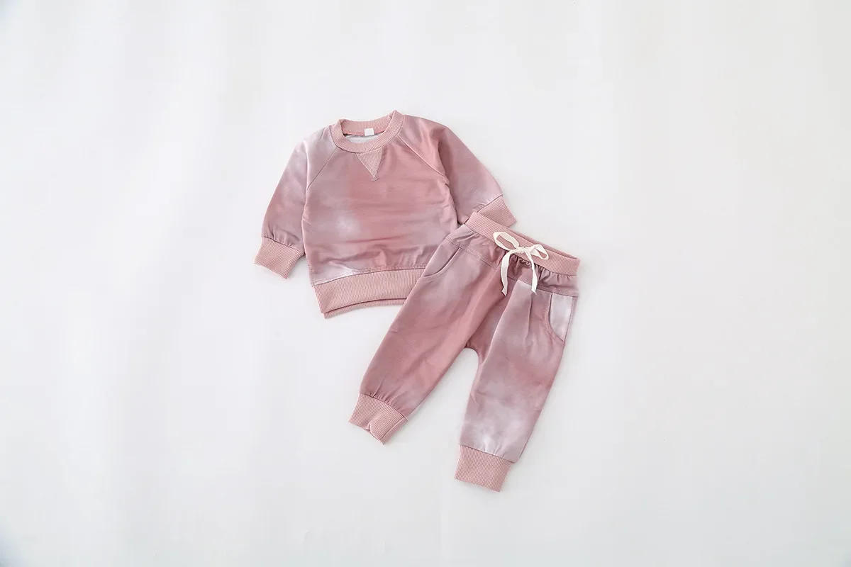 Description Picture 3 of itemBabies Boys Clothes Outfits Tie-Dye 2Pcs Kid Girls T-Shirts Tops Pants Spring Autumn Clothing Set