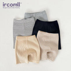 Ircomll Summer Girls Shorts Solid Color Safety Pants Boys Beach Stripe Underwear Briefs Baby Kids Short Pant For 6M-3Y