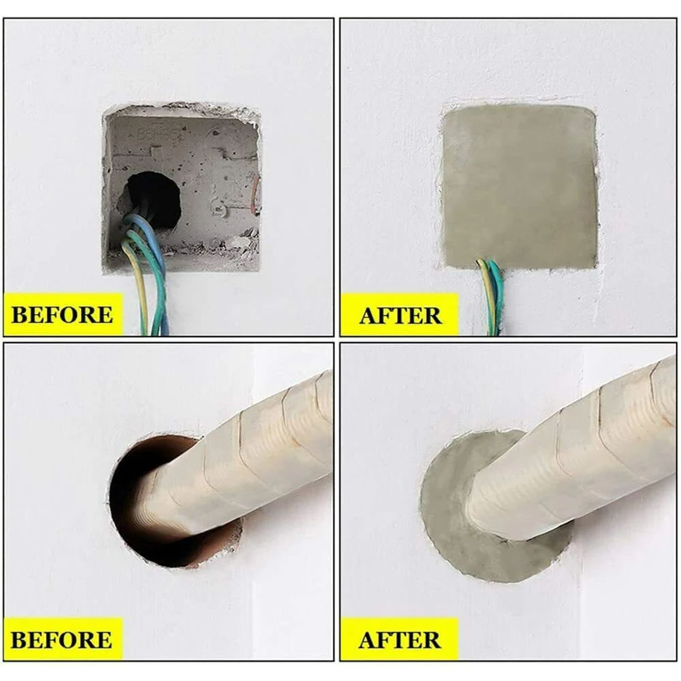 Description Picture 5 of item1/4pcs Wall Hole Sealing Cement Clay Sealant Cover Cracks Waterproof Repair Air Conditioning Hole Air Clay Sealing Mud