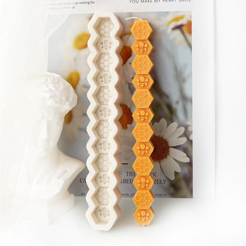Description Picture 4 of item2D/3D Flower Bee Pillar Candle Silicone Mold DIY Long Honeycomb Soap Cake Decoration Tool Handmade Plaster Resin Moulds Gifts