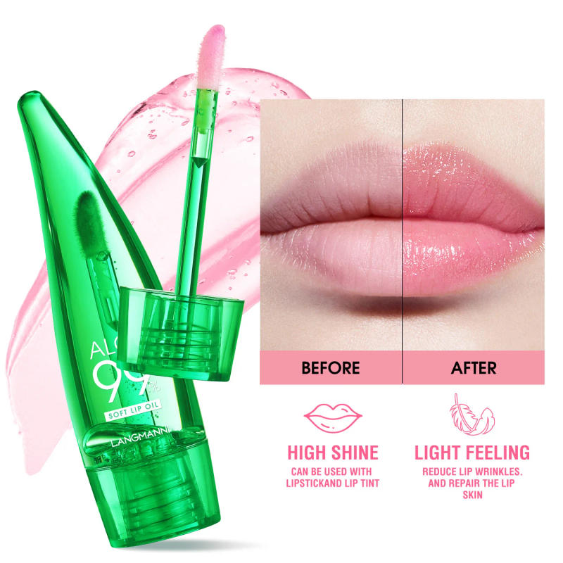 Description Picture 3 of itemAloe Vera Lip Gloss Strawberry Flavored Color Changing Moisturizing Lip Oil Long Lasting Shine Glaze for Lips Care