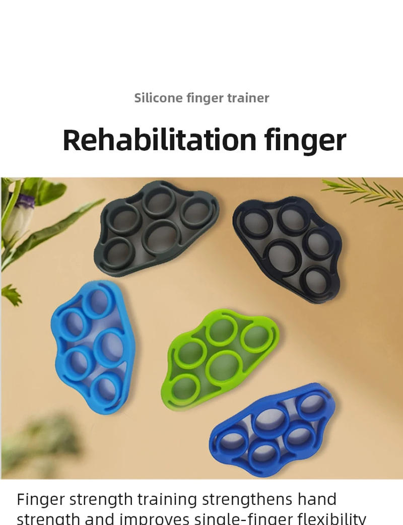 Description Picture 2 of itemSilicone Finger Gripper Gym Hand Grip Resistance Band Wrist Stretcher Elastic Five Finger Expander Strength Trainer Exercise