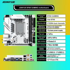 JGINYUE B760i Motherboard LGA 1700 Support Intel Core 12th 13th DDR4 3200mhz RAM Latest mini itx B760i-GAMING