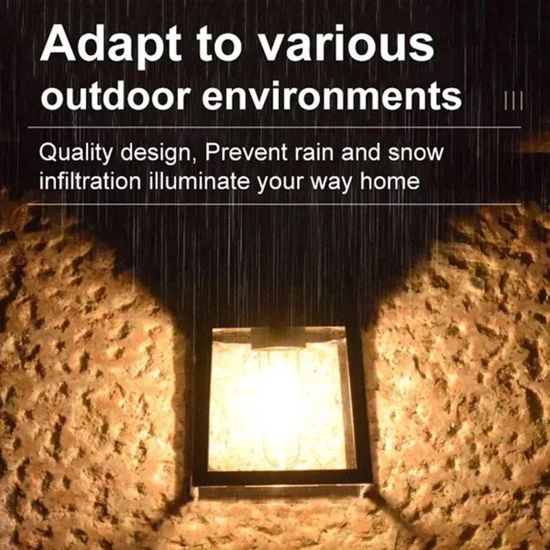 Description Picture 4 of item1~4Pcs Outdoor Solar Wall Lamp Waterproof Tungsten Filament Lamp Induction Lamp Household Light Garden Wall Light