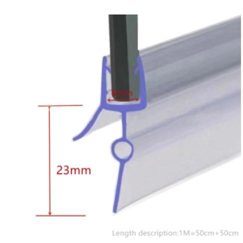 Description Picture 6 of itemWater Retaining Strip Shower Seal Rubber Strip Shower Seal Transparent Universal Water Barrier For Bathroom Glass Doors