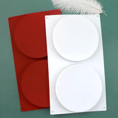 2 Holes Round Disc Cake Silicone Mold Decorating Tools Flat Cylinder Chocolate Fondant Pan Dessert Bakeware Kitchen Baking