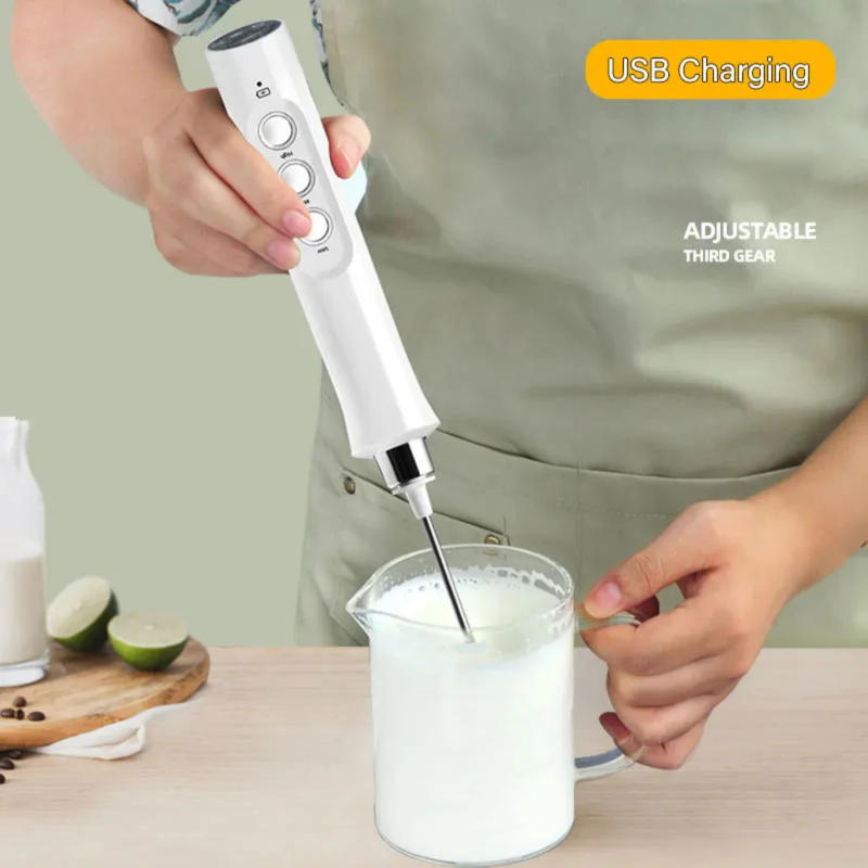 Description Picture 3 of itemConvenient, versatile, and powerful 3-in-1 compact rechargeable handheld milk frother foam maker - Perfect for all coffee bevera