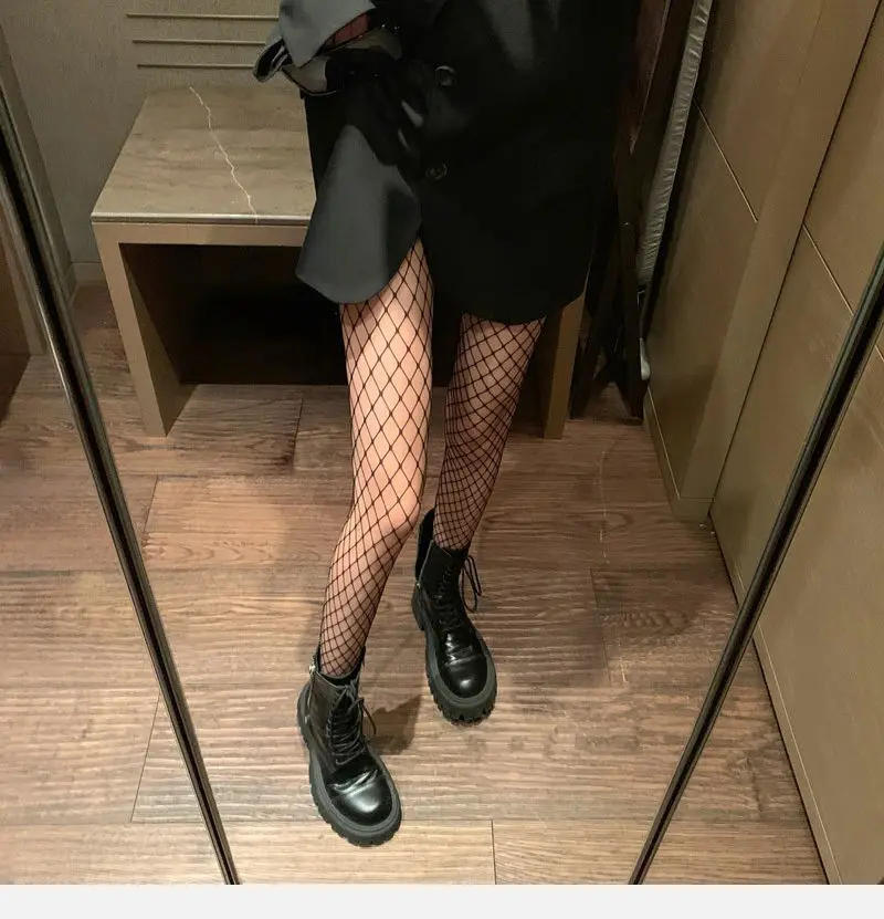 Description Picture 4 of itemSexy Fishnet Stocking Women Fish Net Pantyhose Leggings Mesh Hollowed Tights Gyaru Skin Thigh High Socks Winter Warm Hosiery