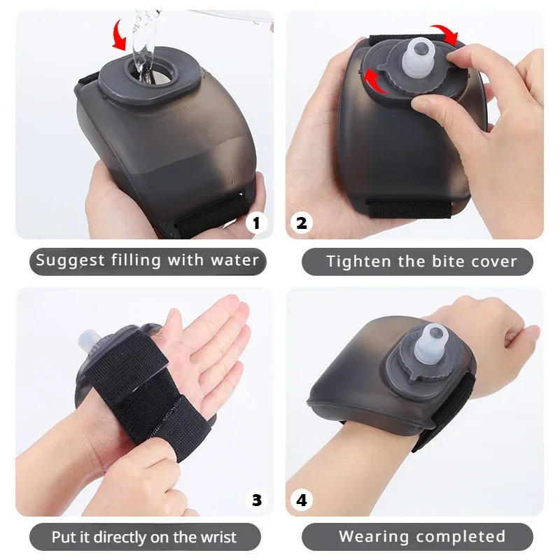 Description Picture 6 of itemSports wrist water bottle, cycling marathon hydration tool, mountaineering, outdoor portable climbing wrist water bottle