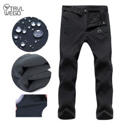 Warm Winter Men Soft Shell Pants Camping&Hiking Travel Waterproof Outdoor Pant Fleece Windproof Skiing Trousers