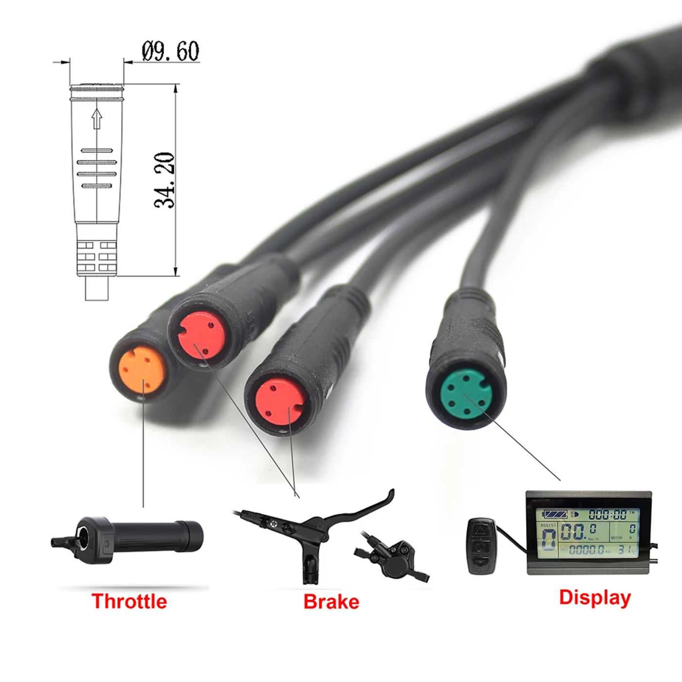 Description Picture 5 of itemElectric Bicycle Waterproof Cable Main 1T5 For Some For KT Controllers Connector Line Replacement Electric Vehicle Accessories