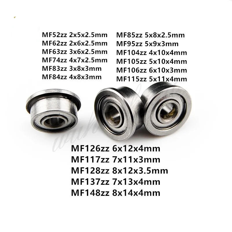 Description Picture 3 of item50pc Miniature Ball Flange Bearing MF52ZZ MF62ZZ MF63ZZ MF74ZZ MF83ZZ MF84ZZ To MF148ZZ  Thin Wall Metal Shielded MF128ZZ MF115