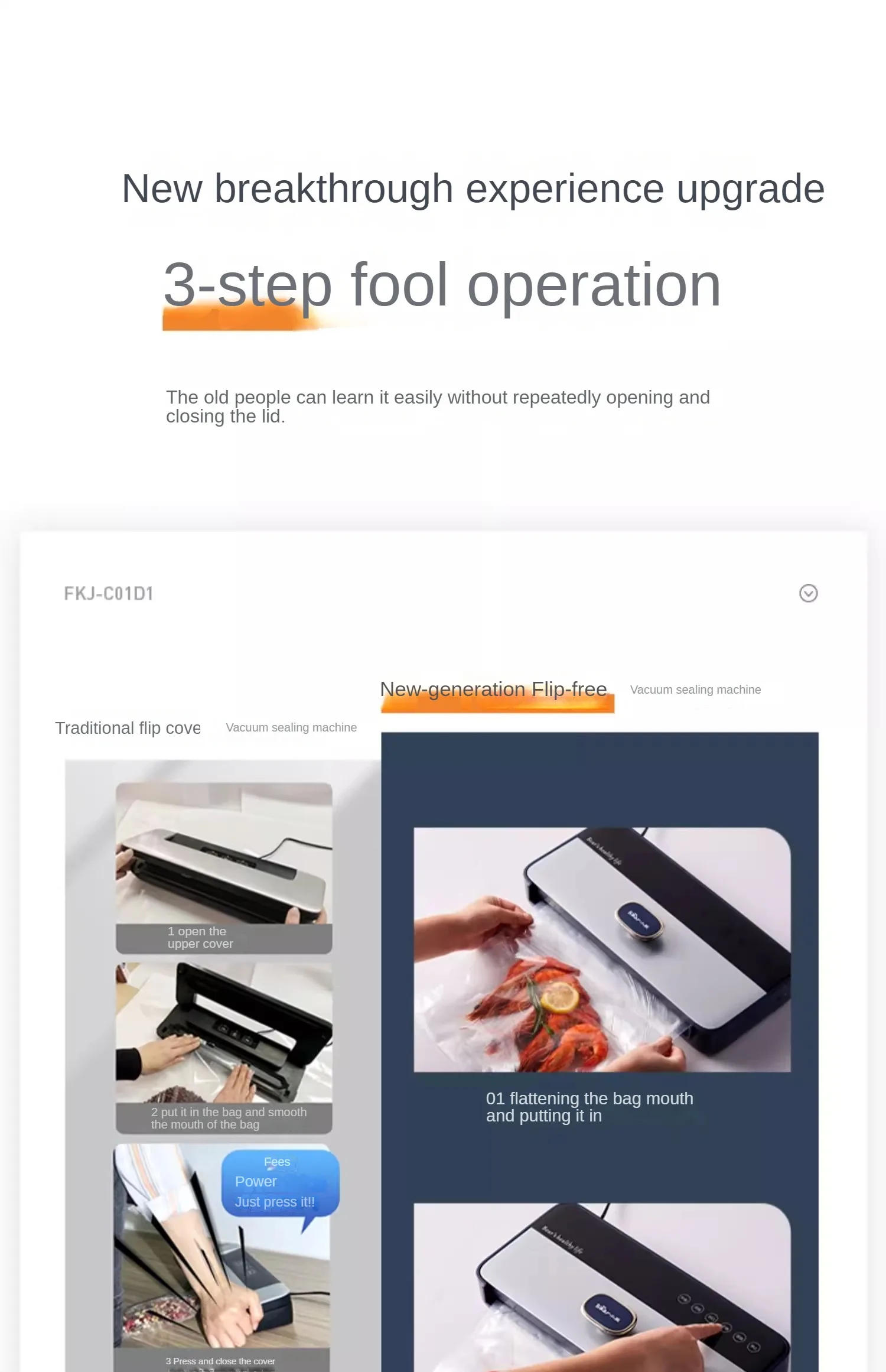 Description Picture 5 of itemAutomatic Vacuum Sealing Machine Small Fresh-Keeping Wet and Dry Dual-Use Sealing Machine Plastic-Envelop Machine Compressor