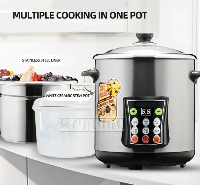 Description Picture 3 of itemHousehold Multifunctional Stainless Steel Stew Pot High Capacity Electric Slow Cooker Home Appliances