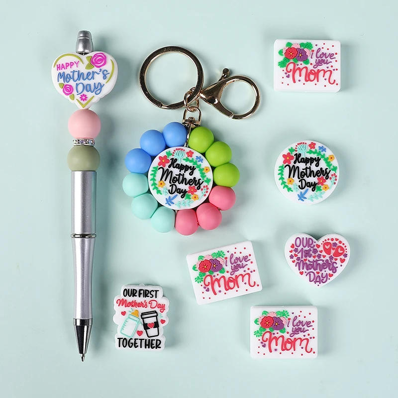 Description Picture 6 of item10PCS Silicone Beads Mother's Day Focal Beads Baby DIY String Pen Beads Nipple Chain Jewelry Accessories Kawai Wholesale Gifts