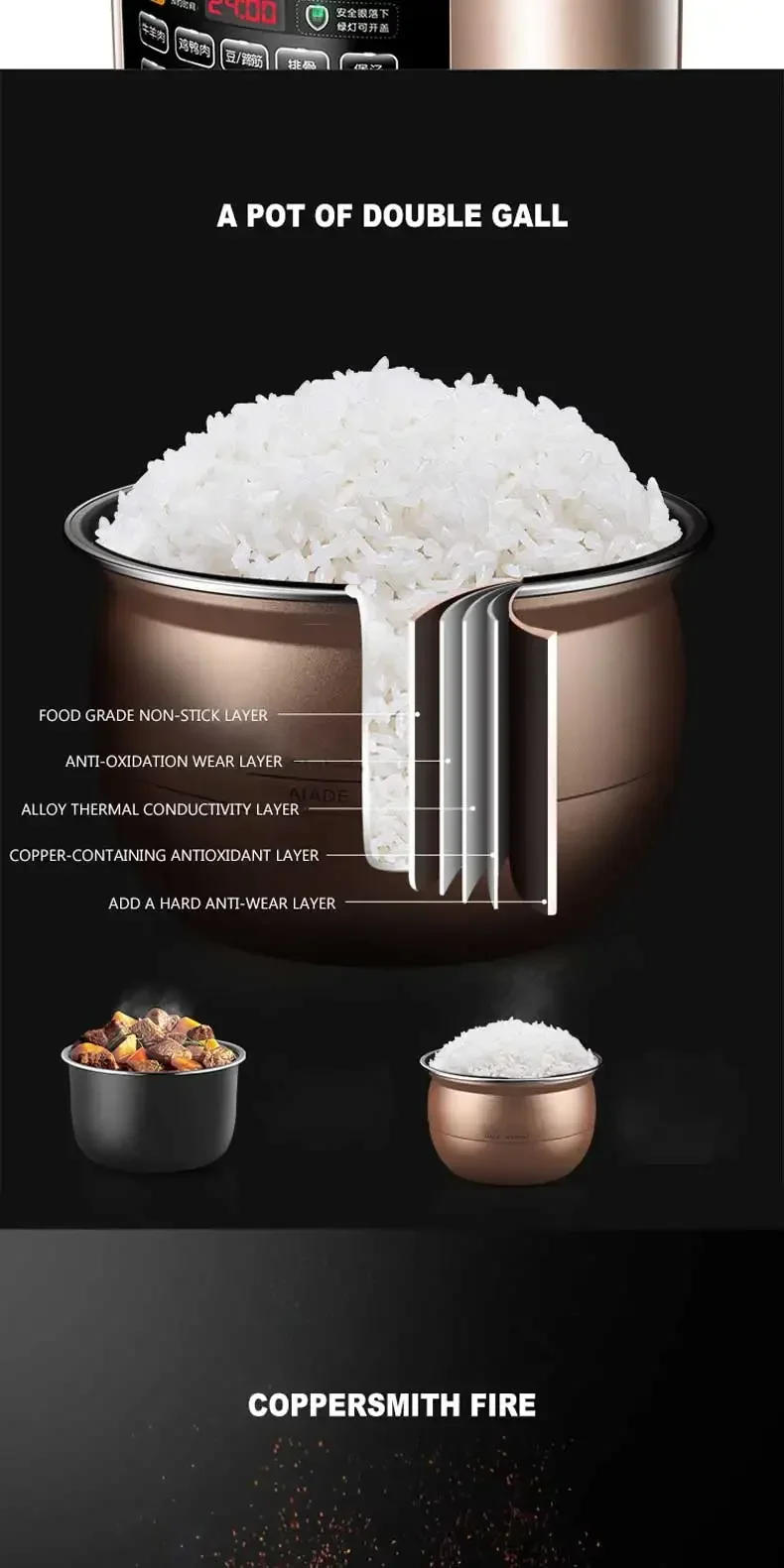 Description Picture 4 of itemHousehold Dual Tank Electric Pressure Cooker Intelligent Electric Pressure Cooker Electric Rice Cooker