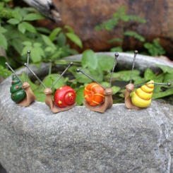2/4PCS Mini Snail Sculpture Bonsai Decoration Outdoor Garden Ornaments Resin Micro Landscape Moss Terrarium Fairy Garden Decor