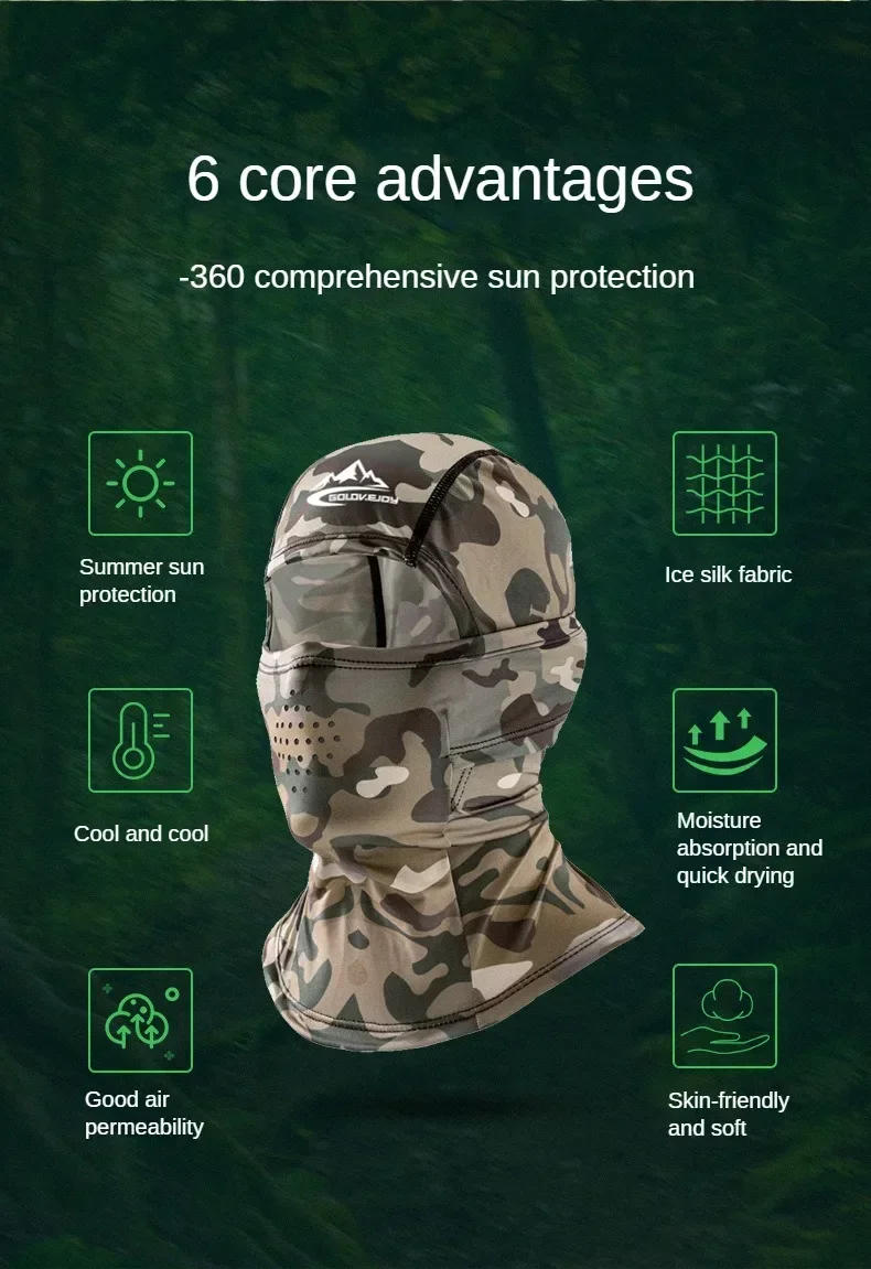 Description Picture 2 of itemHiking Scarves Mask Cycling Balaclava Full Cover Face Mask Cap Quick Dry Lycra Sun Ultra UV Protection Outdoor Ski Hunting