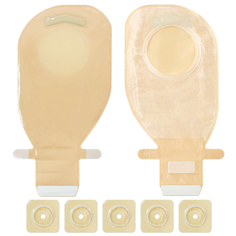 Description Picture 3 of item70mm 5Barriers/10Bags+5Barriers Ostomy Supplies Colostomy Bags Two Piece Drainable Pouches with hoop and look Stoma Care